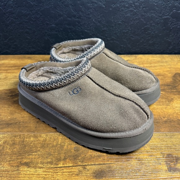 UGG Shoes - UGG Tasman Tazz 1122553 Caribou Suede Platform Slipper Women 8